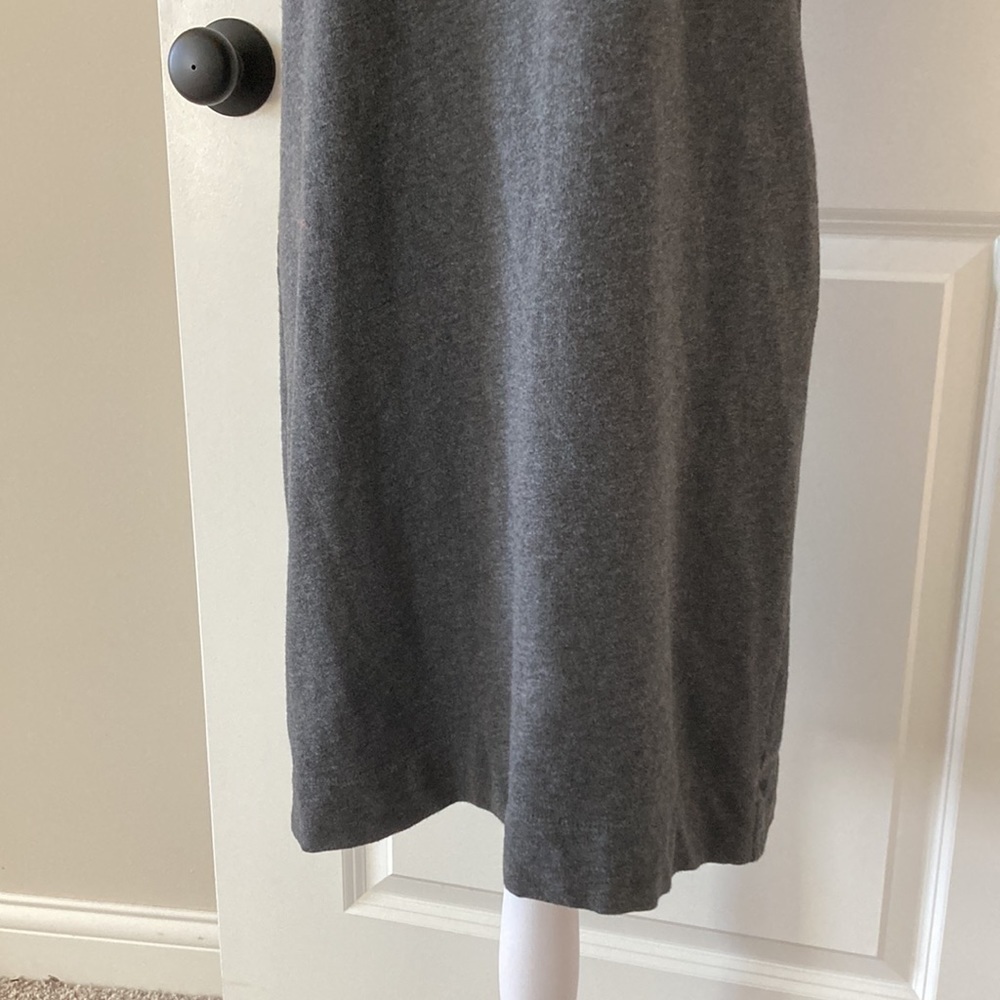 LOFT medium dress gray with short sleeves lace casual - Picture 7 of 12